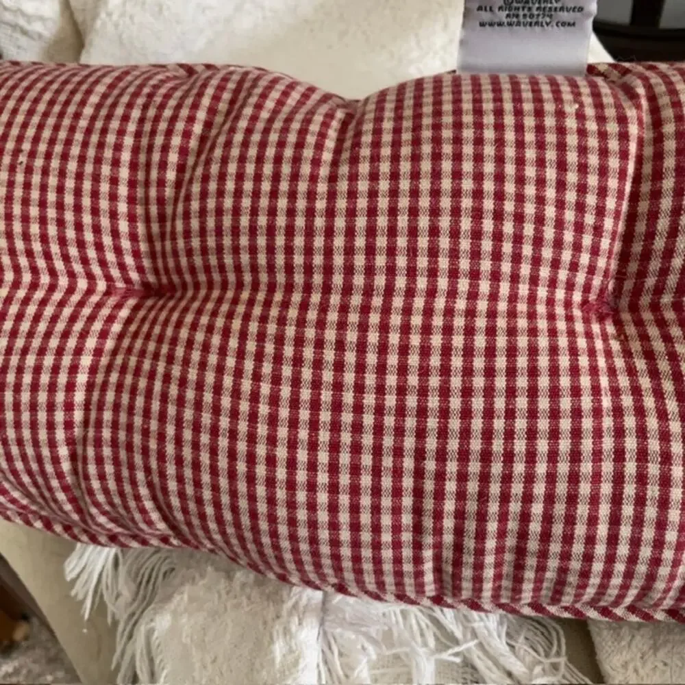 Waverly Red Gingham Lumbar Pillow Cottage Farmhouse Primitive Decor